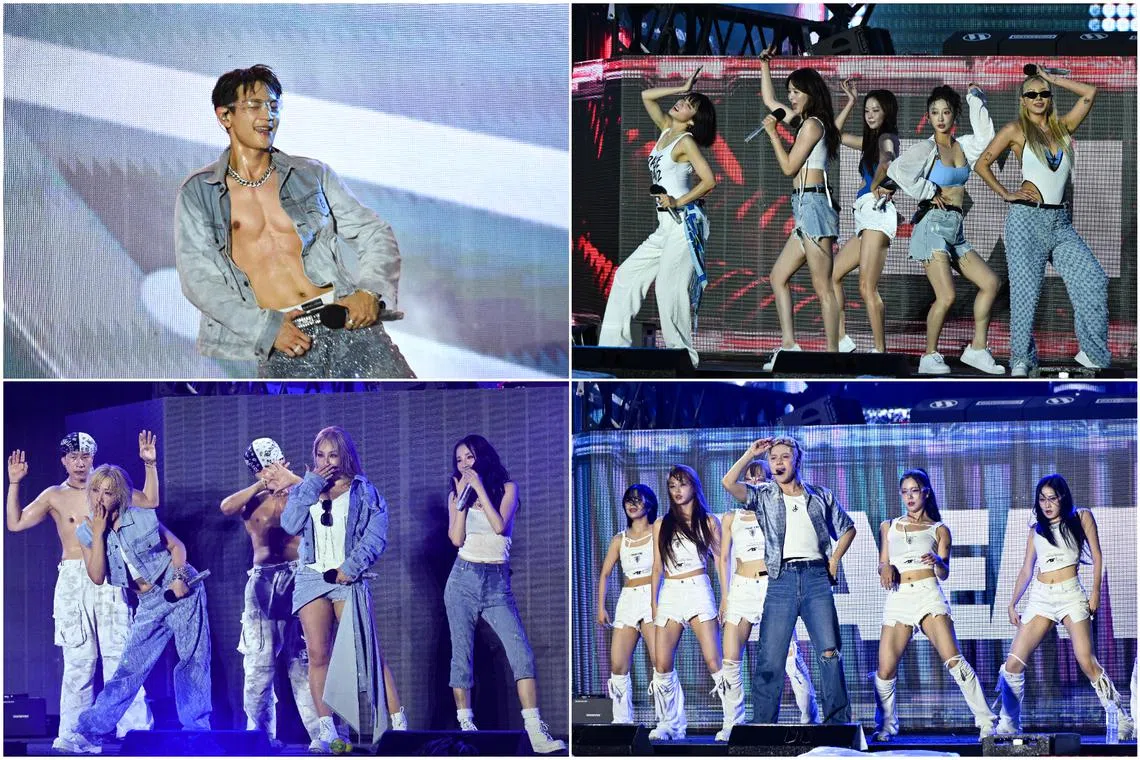 (Clockwise from top left) The second edition of the water-themed music festival saw performances from stars Minho, Exid, 2NE1 and Taemin.