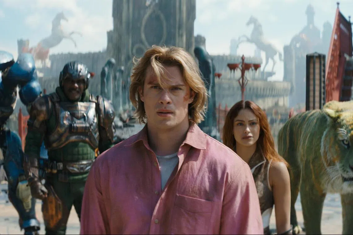 Kristen Wiig, Idris Elba, Nicholas Galitzine and Camila Mendes in Masters Of The Universe.