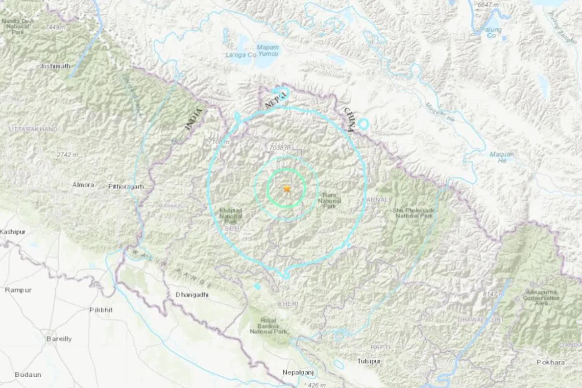 The quake was at a depth of 10km and was about 63km to the north-west of Nepal’s Jumla district.