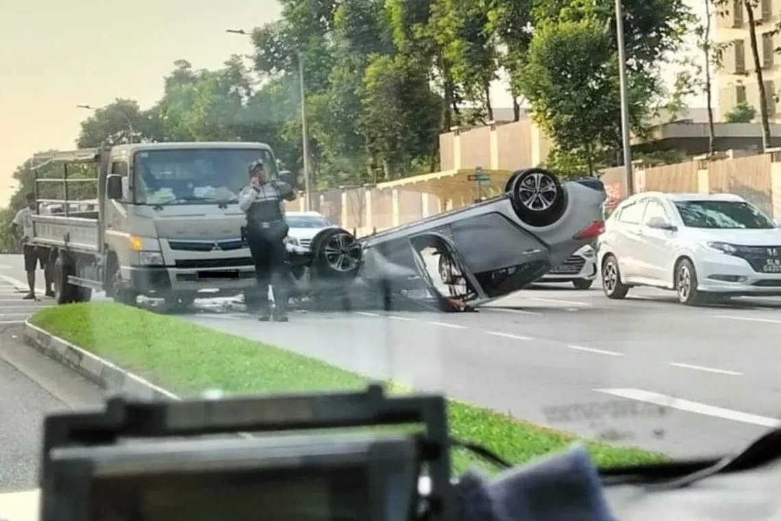 Both the car driver, 30, and his male passenger, 31, were conscious when taken to hospital.