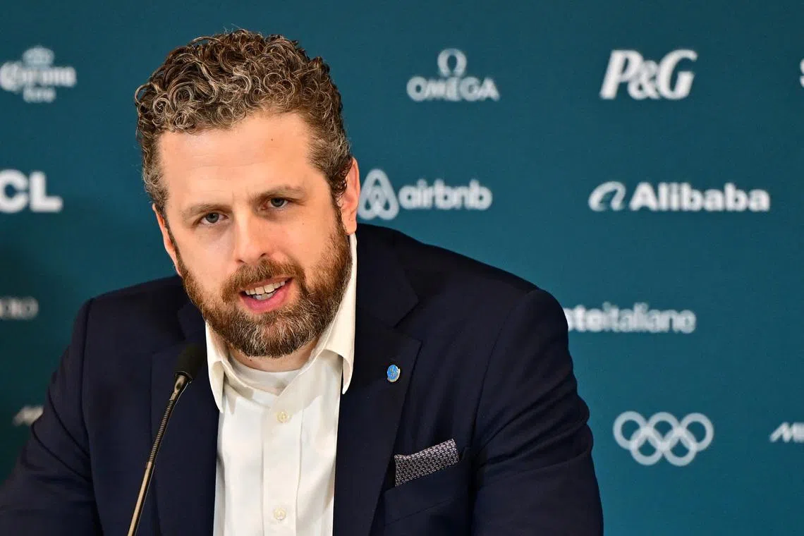 Milano Cortina 2026 Olympics - Ice Hockey - Women's Play-offs Semifinals - United States vs Sweden - Milano Santagiulia Ice Hockey Arena, Milan, Italy - February 16, 2026. Coach of Sweden Ulf Lundberg during a press conference after the match REUTERS/Marton Monus