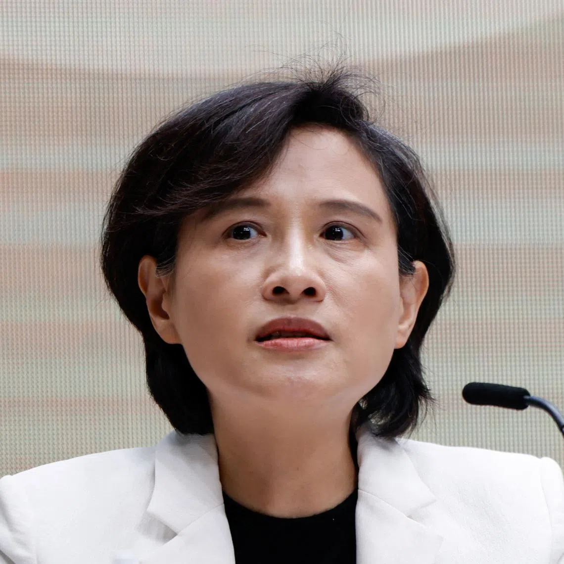 Taiwan's Vice-Premier Cheng Li-chiun speaks at a press conference about a US-Taiwan trade deal in Taipei on Jan 20.