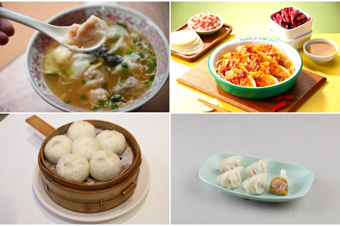 (Clockwise from top left) Dumplings from Chuxin Wonton, Yuen Kee Dumpling, LeMa Dumpling, and Zhang Ji Yun Jiao.