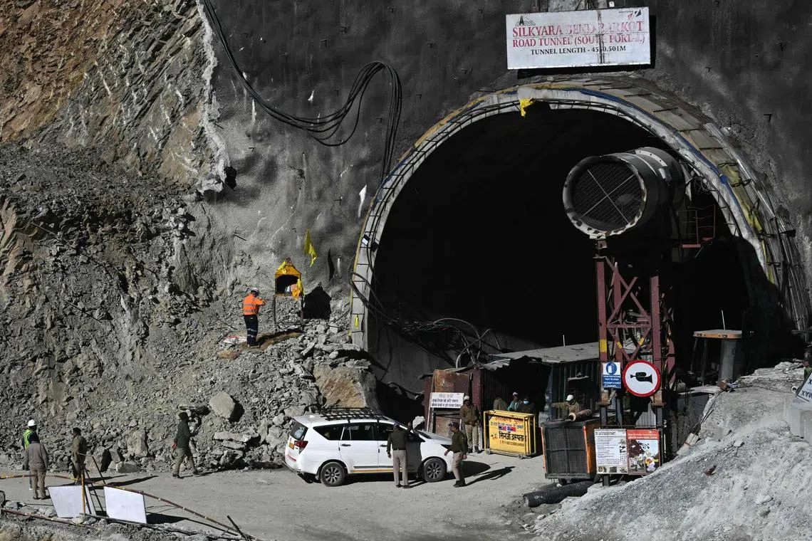 The 41 Indian workers trapped in the collapsed road tunnel were seen alive on camera for the first time on Nov 21.