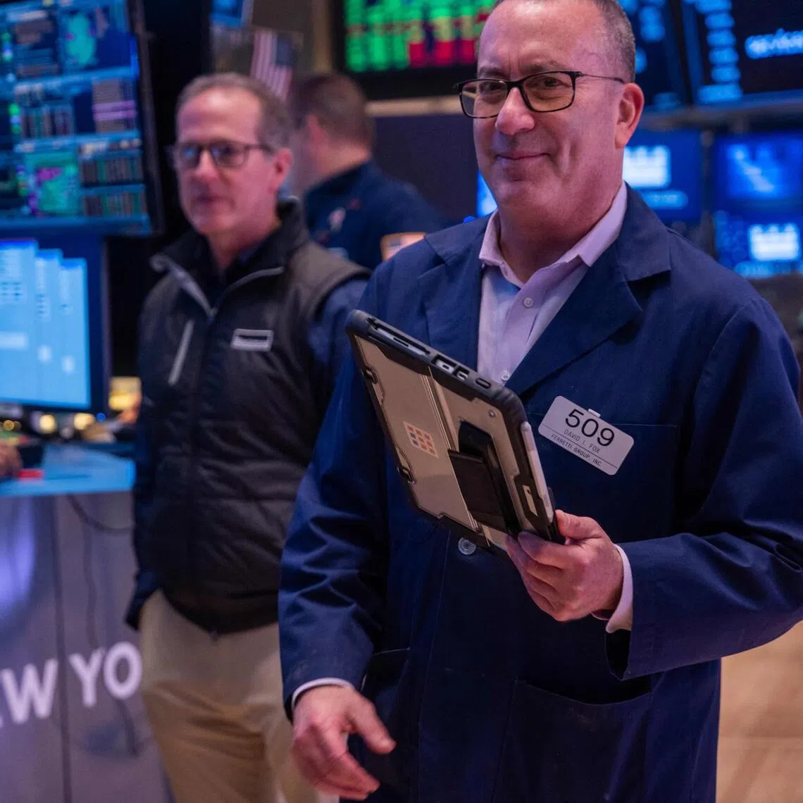 Traders working on the floor of the New York Stock Exchange, in New York City, on March 13.