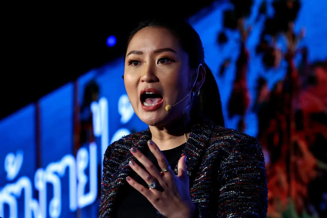 Ms Paetongtarn Shinawatra has led opinion polls in recent months on top prime minister candidates.