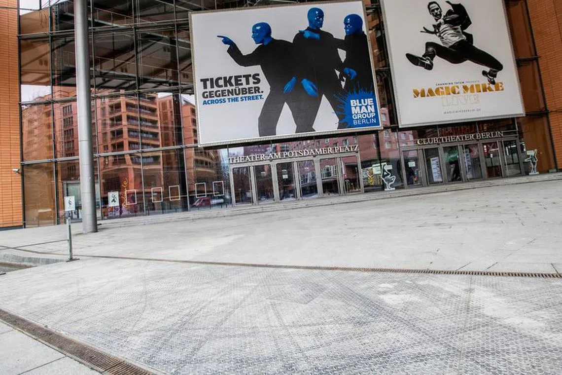 A general view of the empty Marlene-Dietrich-Platz, where usually the red carpet of the Berlinale film festival takes place, as first part of Berlinale, now divided into two, takes place without an audience, in Berlin, Germany, February 26, 2021.  REUTERS/Hannibal Hanschke/file photo