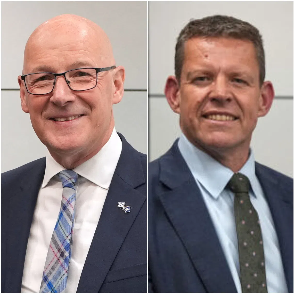Scottish Nationalist Party leader John Swinney (left), Rhun ap Iorwerth of Plaid Cymru in Wales (centre) and Michelle O’Neill of Irish Republicans Sinn Fein said they would meet in Cardiff to press for self-determination votes in their territories.