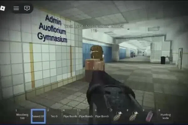 A screengrab image of the teenager’s Roblox first-person shooter gameplay.