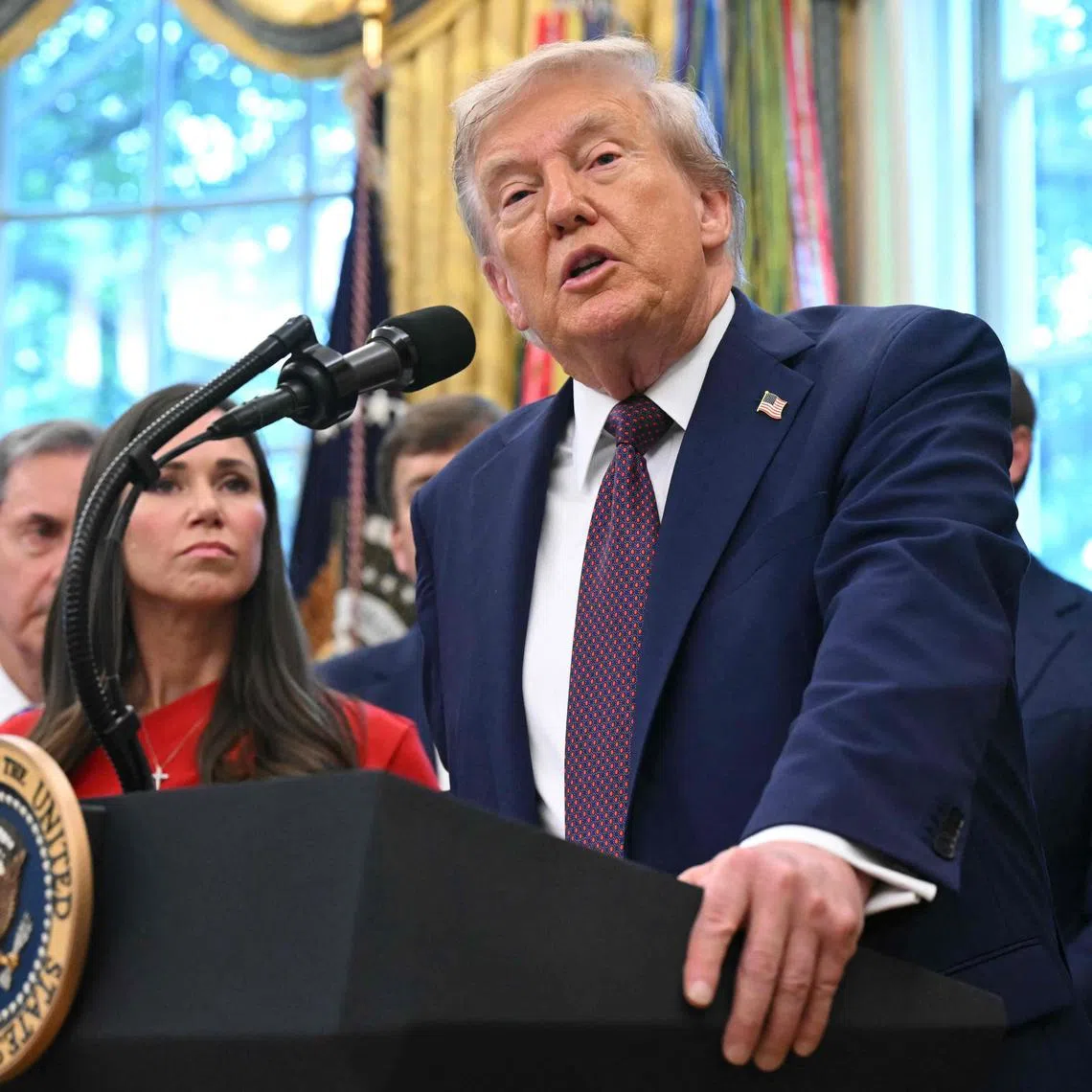 US President Donald Trump speaking in the Oval Office of the White House on Sept 2.