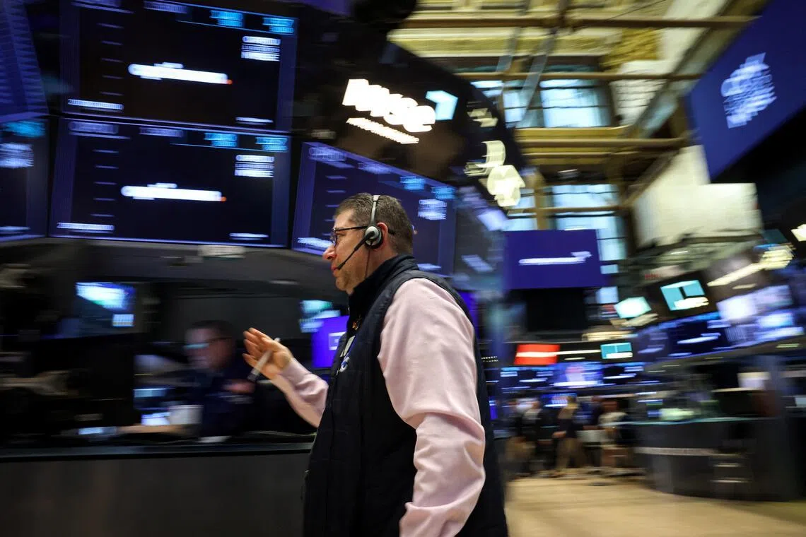 Traders working on the floor of the New York Stock Exchange, in New York City, on May 5.    