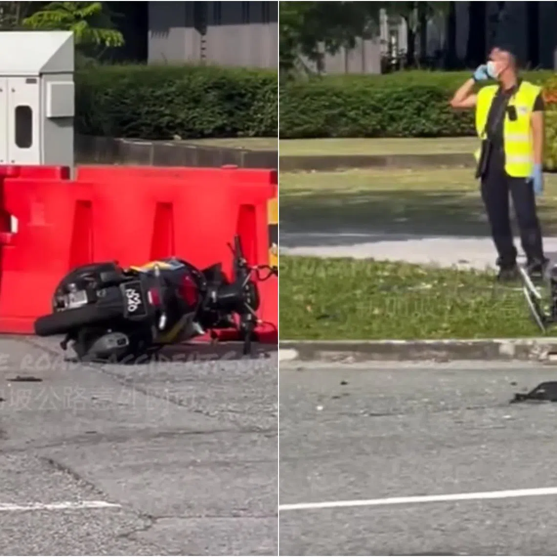 The accident in Jurong, involving a van and a motorcycle, occurred in Jalan Tukang towards Jalan Boon Lay.