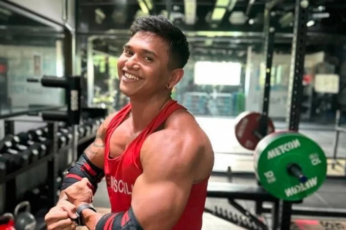 Mr Justyn Vicky, 33, was doing squat presses at The Paradise Bali gym in Sanur, Indonesia on July 15 when the incident happened.