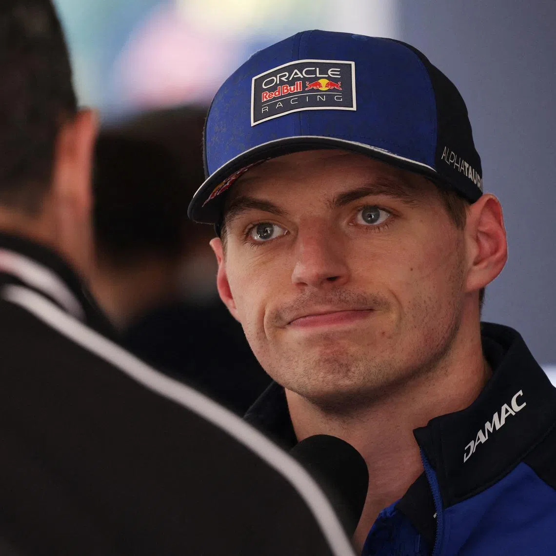 Formula One F1 - Chinese Grand Prix - Shanghai International Circuit, Shanghai, China - March 14, 2026 Red Bull's Max Verstappen speaks to the media after the sprint race REUTERS/Go Nakamura