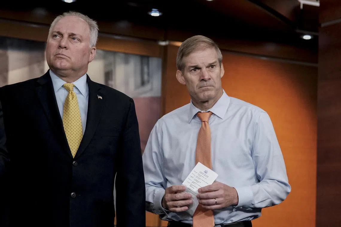 Steve Scalise (left) and Jim Jordan are the two leading candidates to replace ousted speaker Kevin McCarthy.