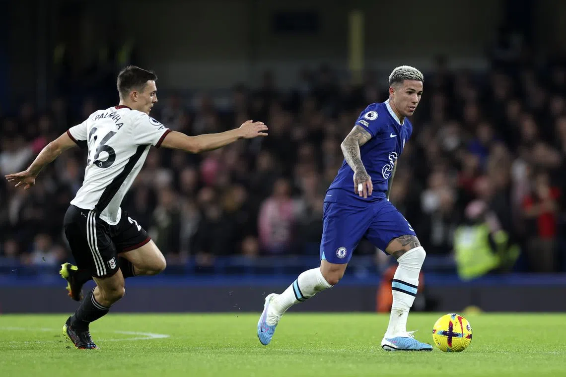 Enzo Fernandez (right) looked comfortable and showed touches of class, spraying pinpoint passes and timing his tackles well.