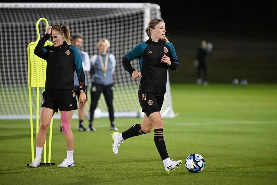The Germany squad in training ahead of their crunch Group H clash against South Korea.