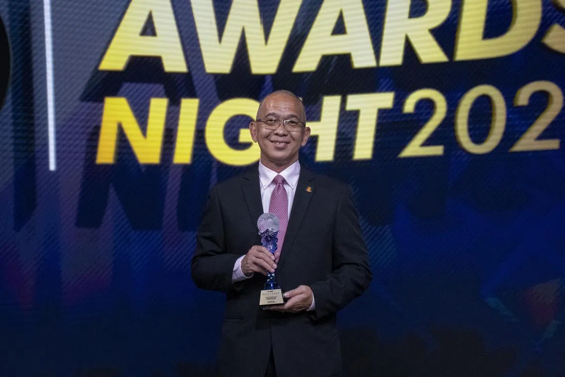 Hougang United coach Clement Teo was crowned 2021 Polar Mineral Water Coach of the Year at the Football Association of Singapore Awards Night on October 12, 2021.