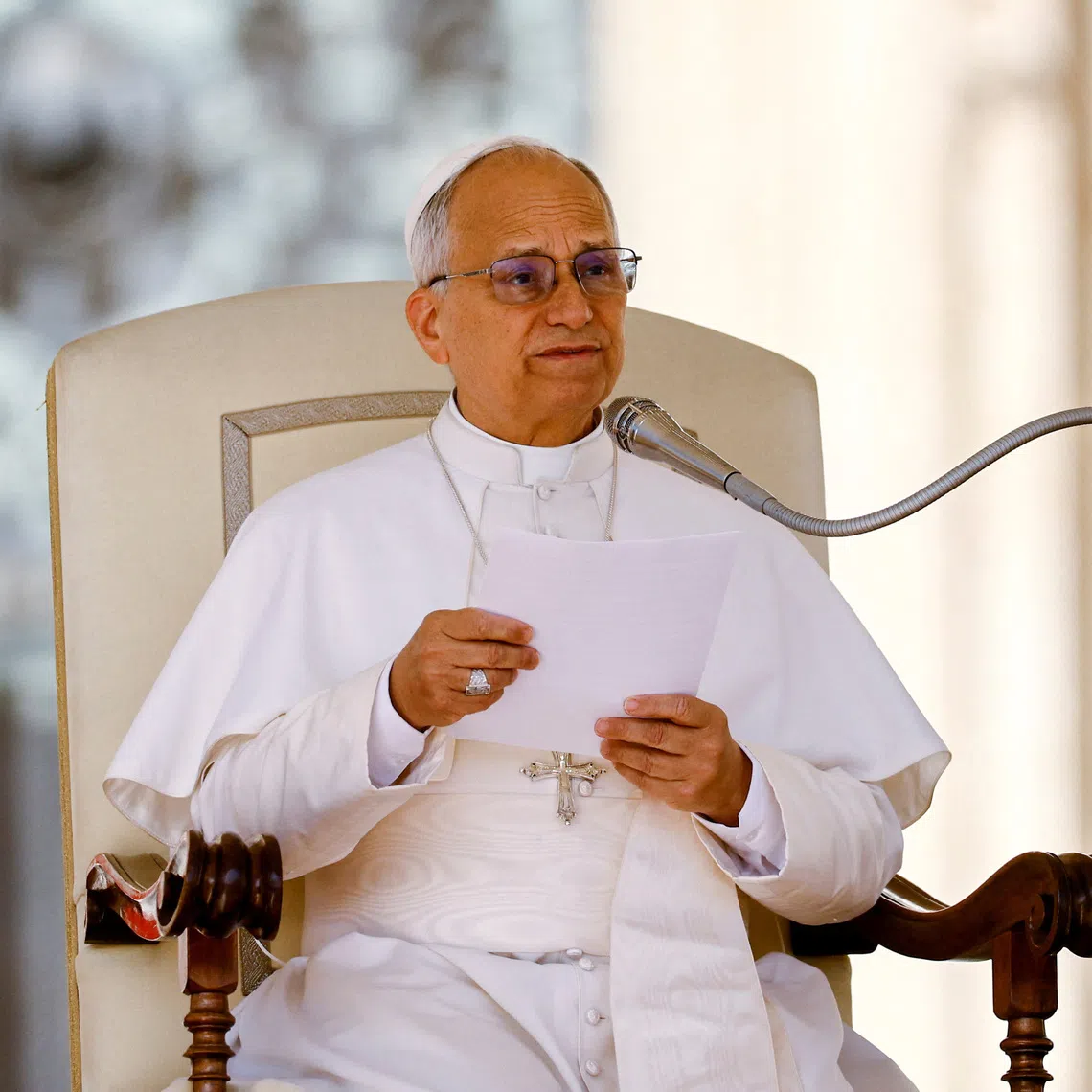 Pope Leo XIV holds a Jubilee audience on the occasion of the Jubilee of Catechists in St.Peter's Square at the Vatican, September 27, 2025. REUTERS/Francesco Fotia