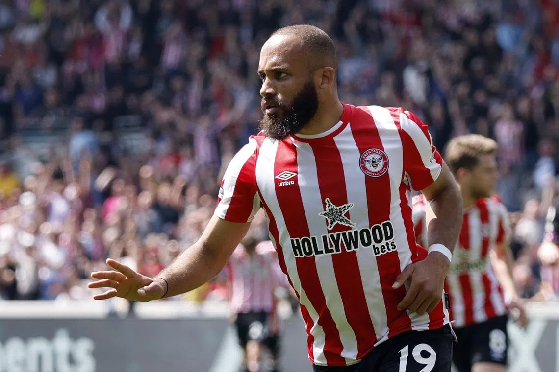 Brentford's Bryan Mbeumo scored twice in the 3-1 win at Tottenham Hotspur.