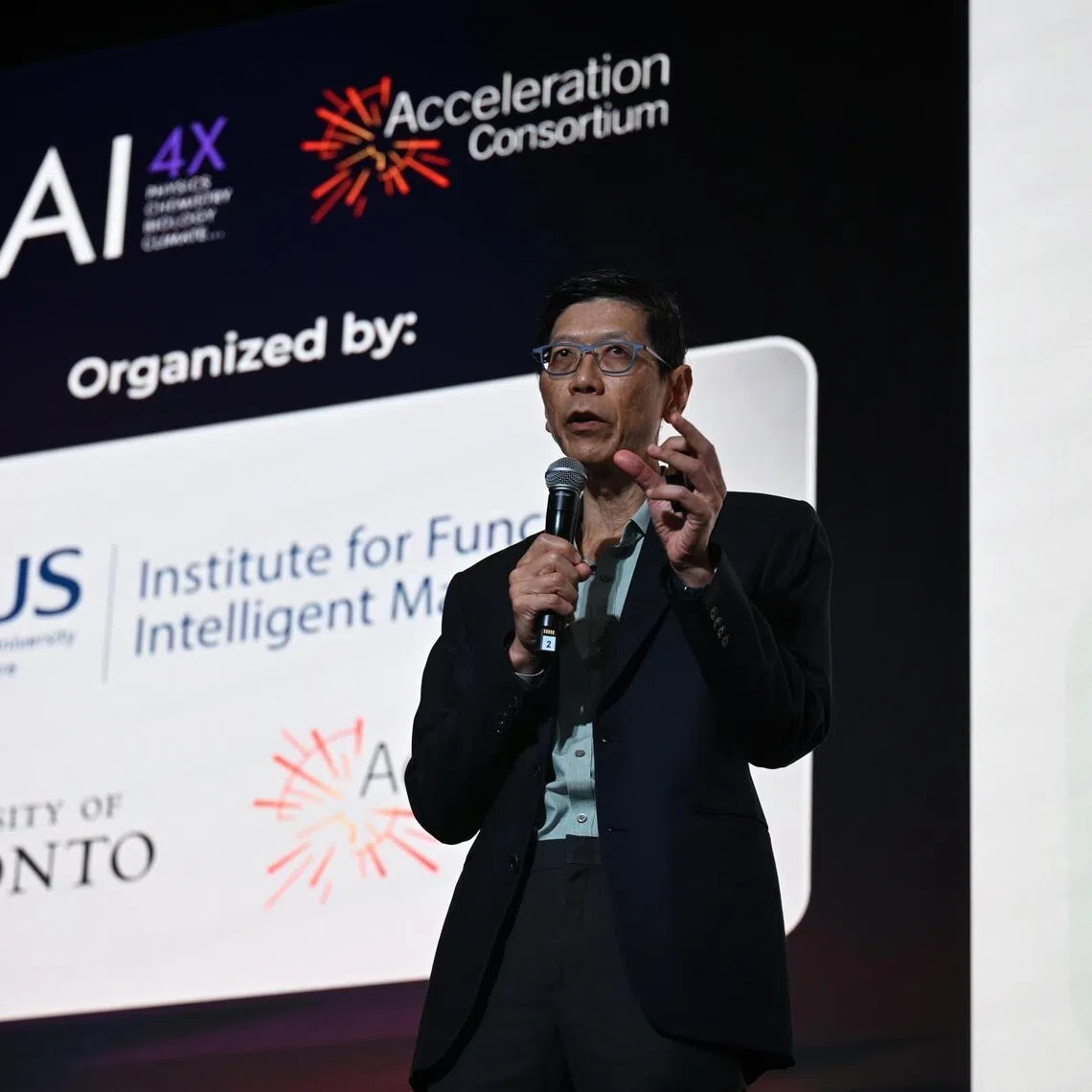 Permanent Secretary of National Research and Development Tan Chorh Chuan speaking at the AI4X-Accelerate Conference 2026 on June 16.