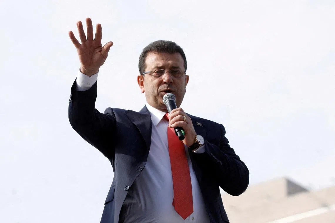 Istanbul Mayor Ekrem Imamoglu (above) is President Recep Tayyip Erdogan’s main political rival.