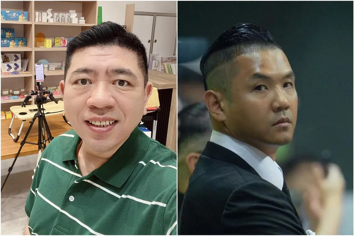 Taiwanese comedian-host Nono (left) and television host Blackie Chen.
