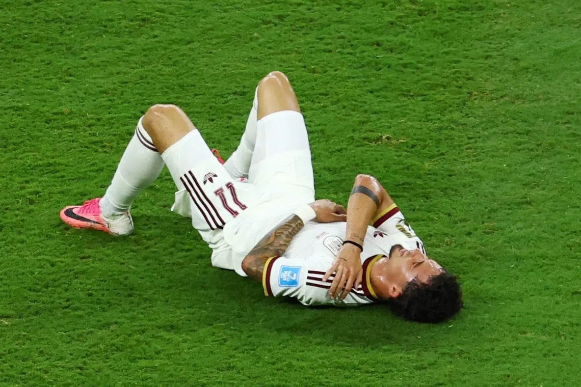 Soccer Football - FIFA World Cup 2026 - Group H - Uruguay v Spain - Estadio Guadalajara, Guadalajara, Mexico - June 26, 2026 Spain's Yeremy Pino reacts REUTERS/Raquel Cunha
