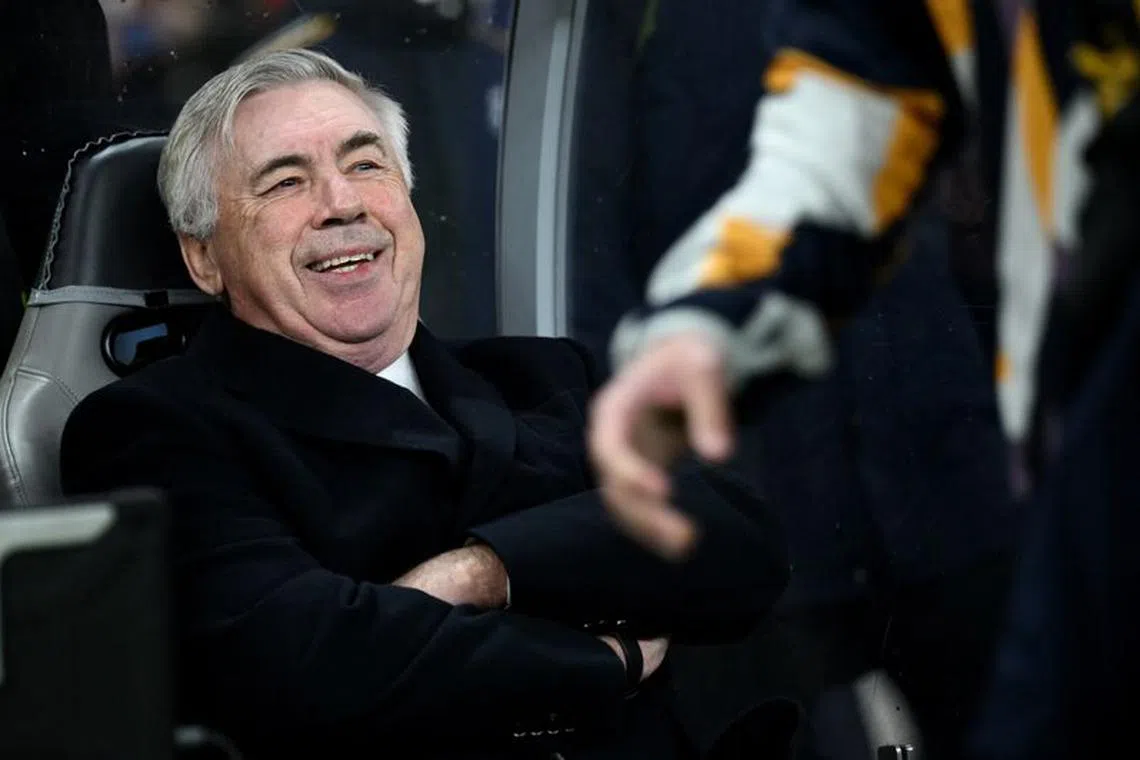 Soccer Football - Champions League - Group C - 1. FC Union Berlin v Real Madrid - Olympiastadion, Berlin, Germany - December 12, 2023 Real Madrid coach Carlo Ancelotti reacts REUTERS/Annegret Hilse/File Photo