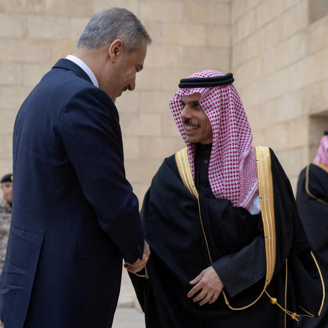 Saudi Arabia's Foreign Minister Prince Faisal bin Farhan Al-Saud meets with Turkey's Foreign Minister Hakan Fidan, in Riyadh, Saudi Arabia, January 27, 2025. Saudi Press Agency/Handout via REUTERS