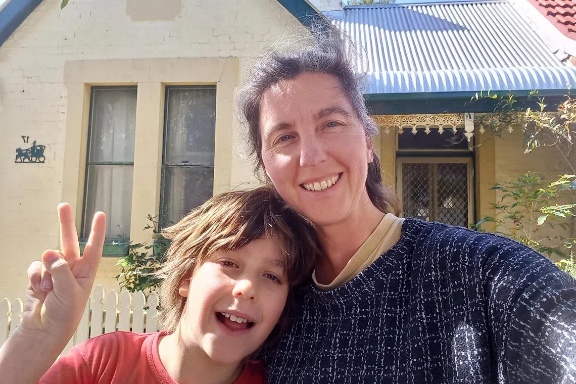 jpsolar - Emma Dortins and her son, August, 9, outside their Sydney home, whose roof could not accommodate solar panels, prompting her to buy into a new solar garden" scheme in rural Australia.




Credit: Courtesy of  Emma Dortins