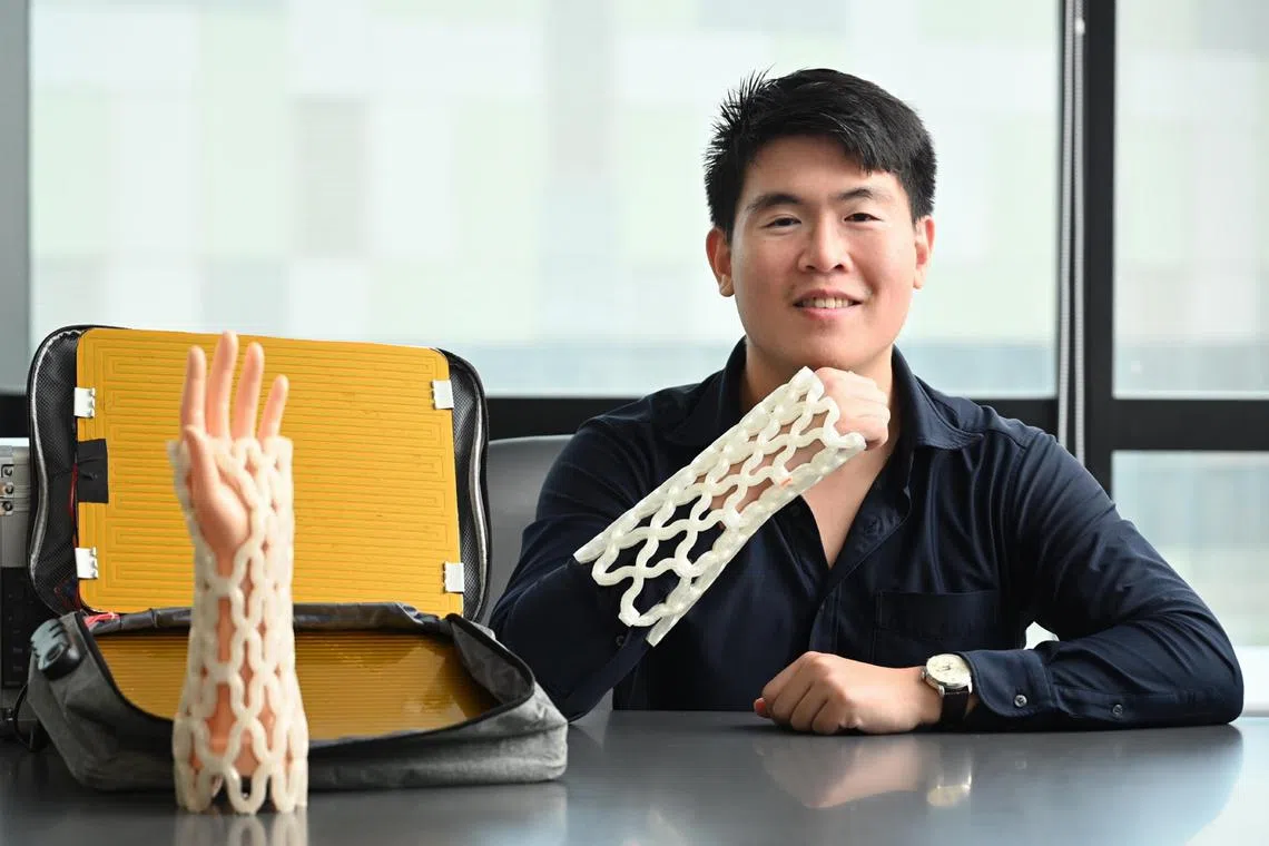 Entrepreneur Abel Teo, 29, from Castomize - a start-up making orthopedic devices using 4D-printing technology. 