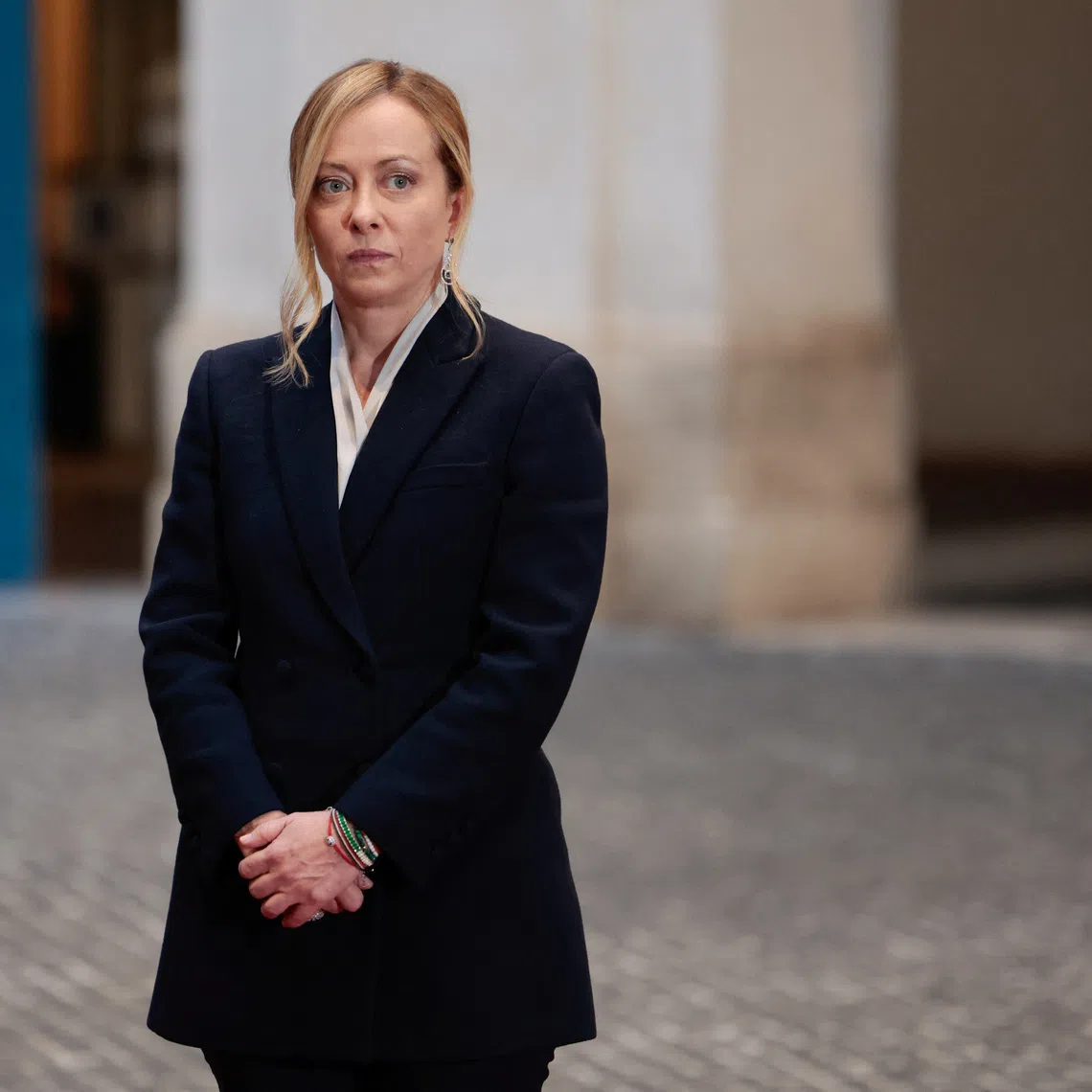 Italian Prime Minister Giorgia Meloni at Chigi Palace, in Rome, Italy, October 24, 2024. REUTERS/Remo Casilli
