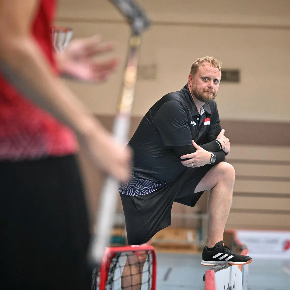 Pasi Rosti during the Singapore men's Floorball training session at Our Tampines Hub on Jun 27.