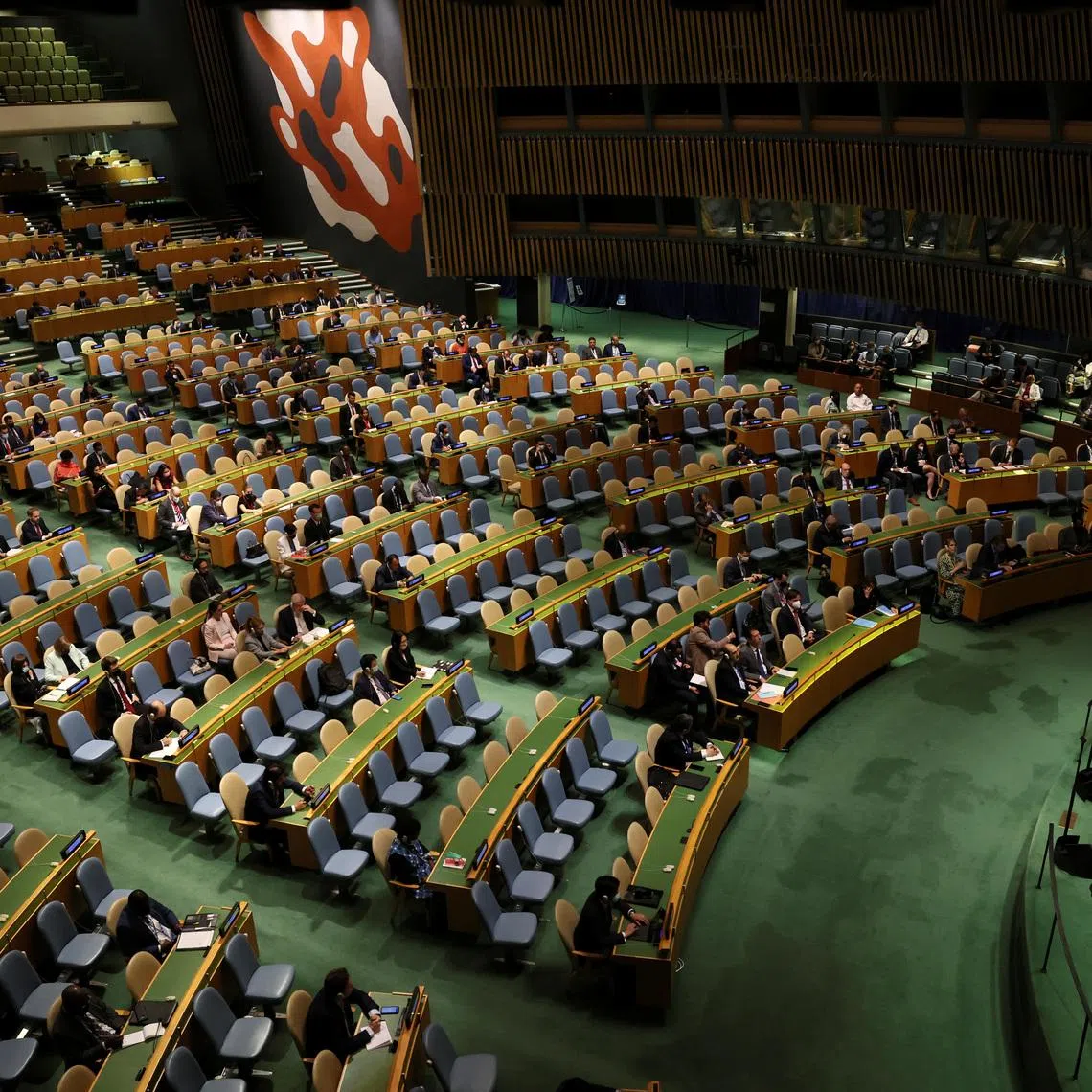 The United Nations General Assembly meets after China and Russia vetoed new sanctions on North Korea in the U.N. Security Council, at U.N. headquarters in New York City, New York, U.S., June 8, 2022. REUTERS/Mike Segar/File Photo