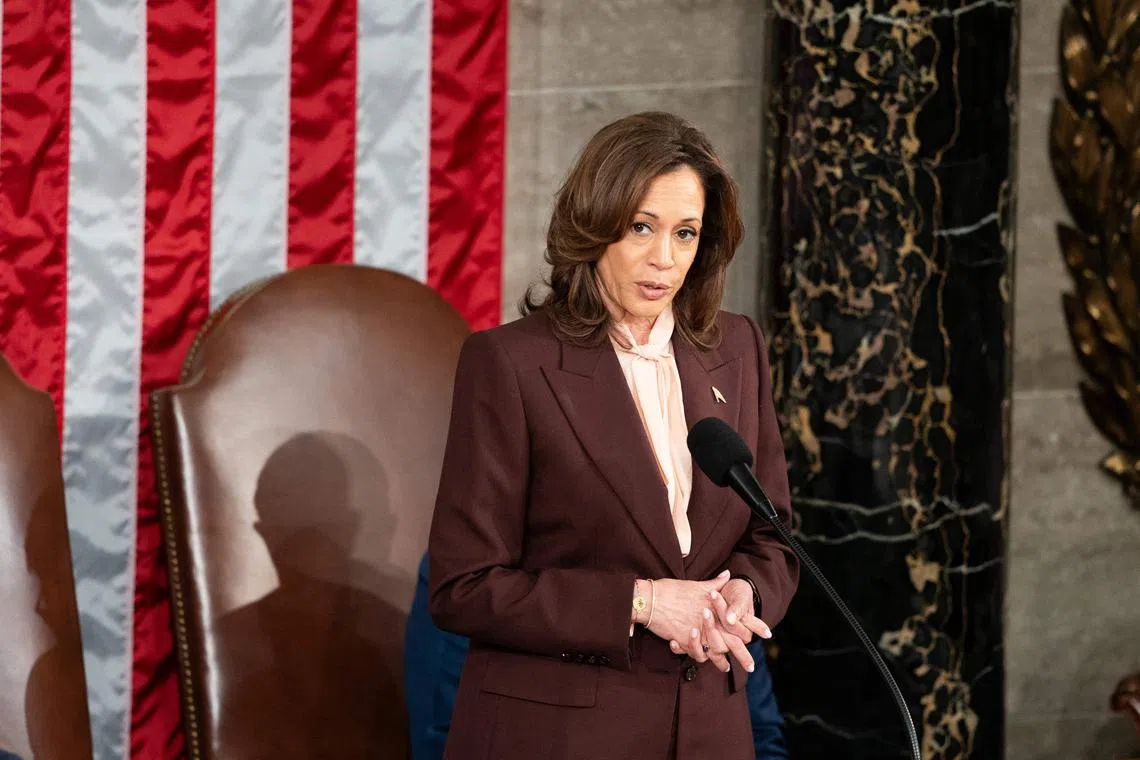 The White House said US Vice-President Kamala Harris will meet with leaders and visit Changi Naval Base while in Singapore on Jan 15.