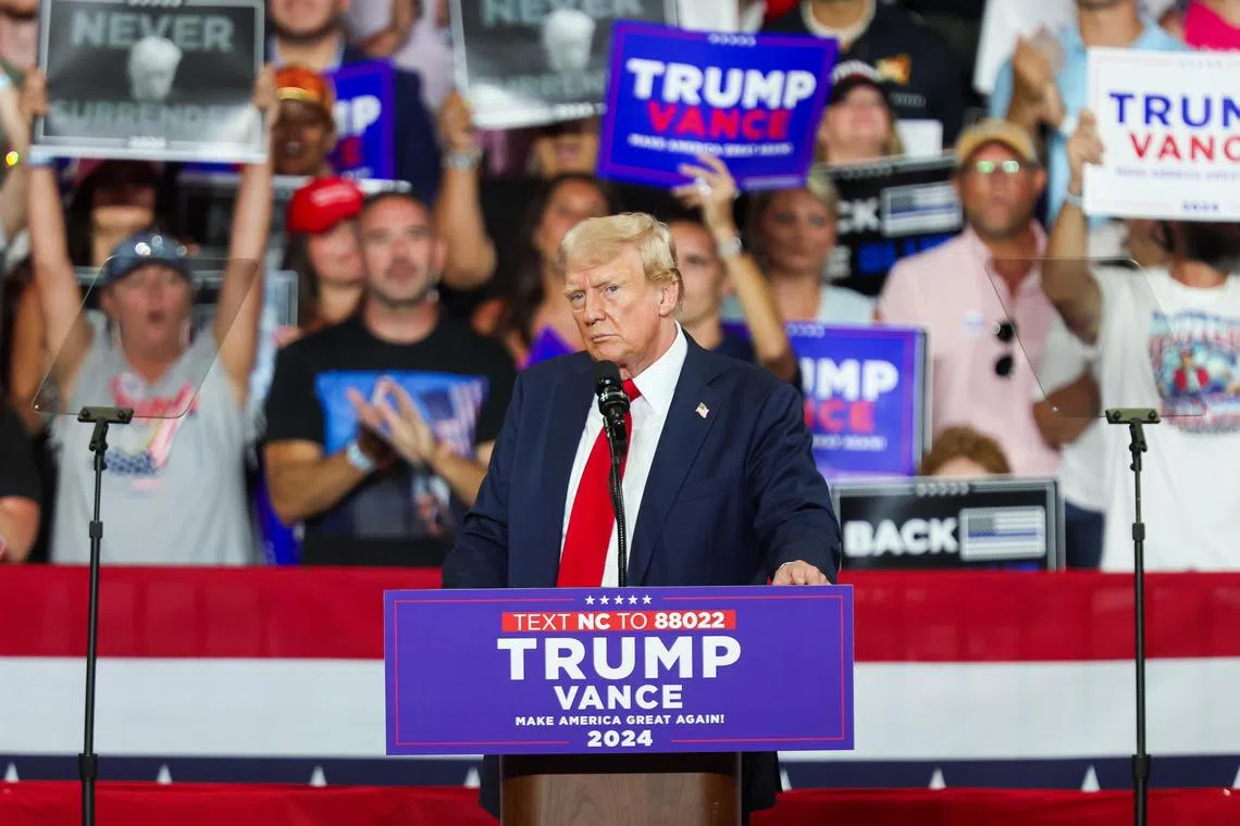 Trump called Ms Harris “the ultra liberal driving force behind every single Biden catastrophe”.