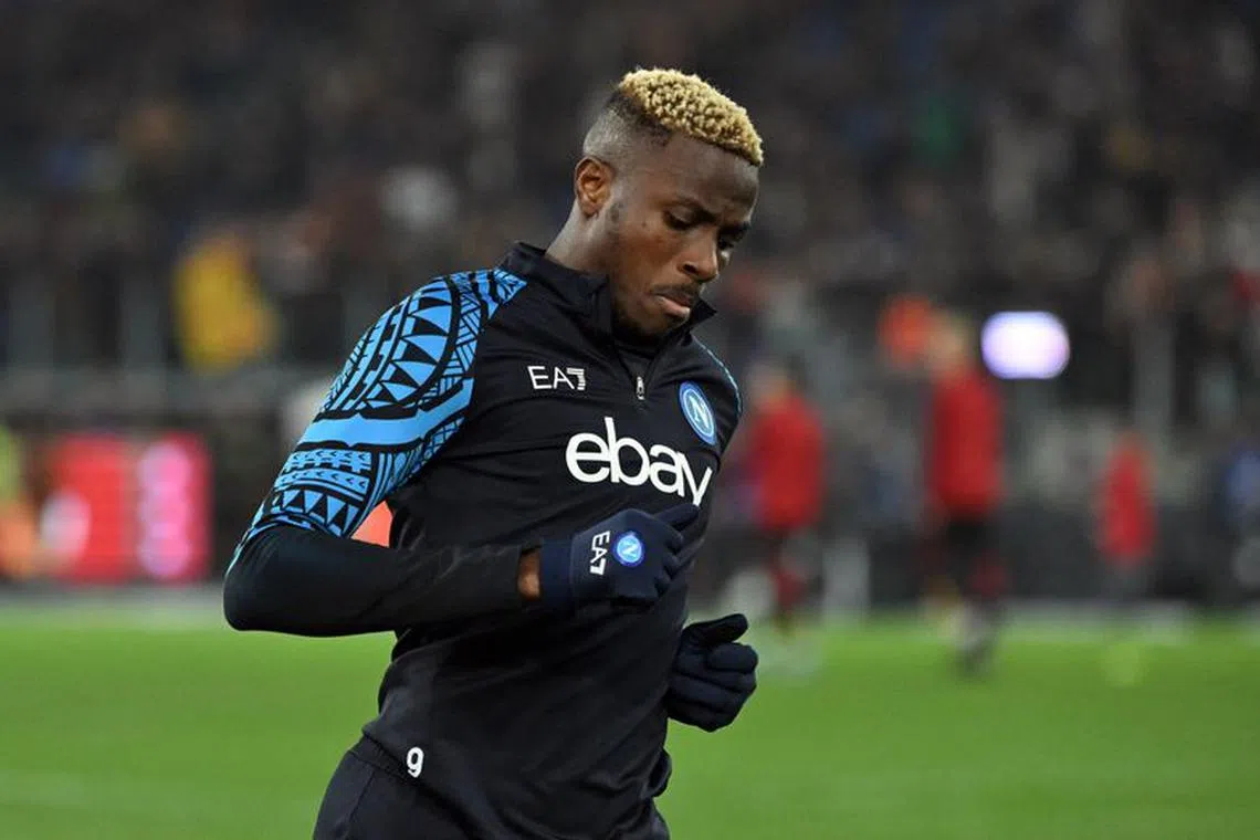 Soccer Football - Serie A - AS Roma v Napoli - Stadio Olimpico, Rome, Italy - December 23, 2023 Napoli's Victor Osimhen during the warm up REUTERS/Alberto Lingria/ File photo
