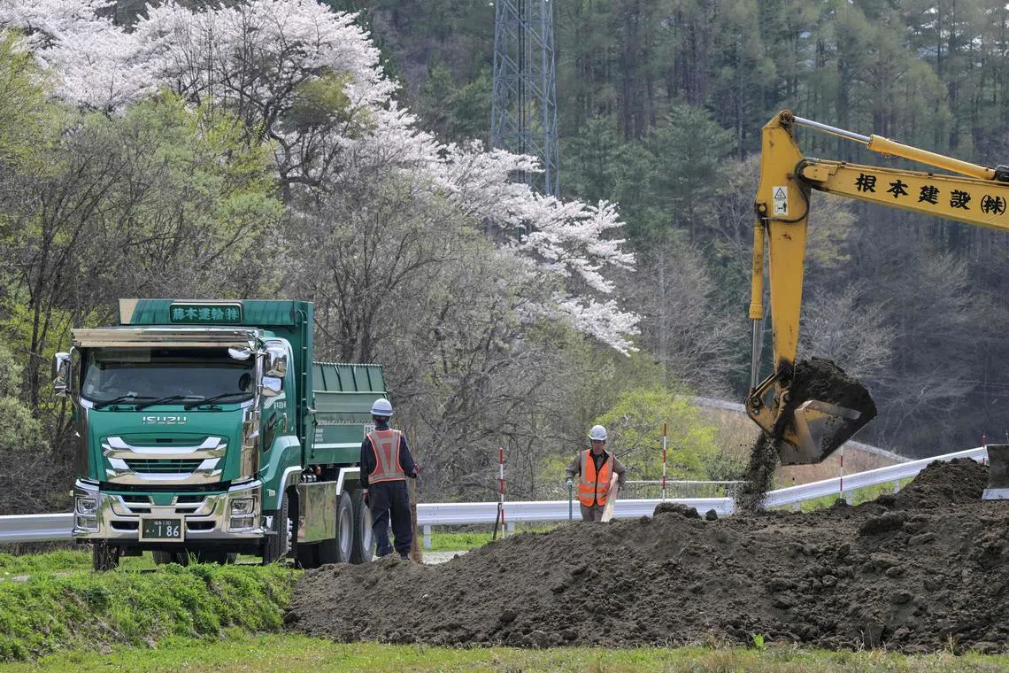 Approximately 14.1 million cubic meters of removed soil and other waste have been placed at an interim storage facility near the Fukushima Daiichi nuclear power plant.