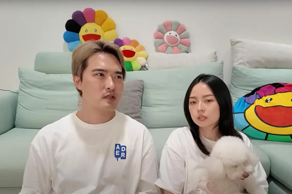 Lee Teng with his wife Gina Lin in a podcast on his YouTube channel, which premiered on Sept 11.