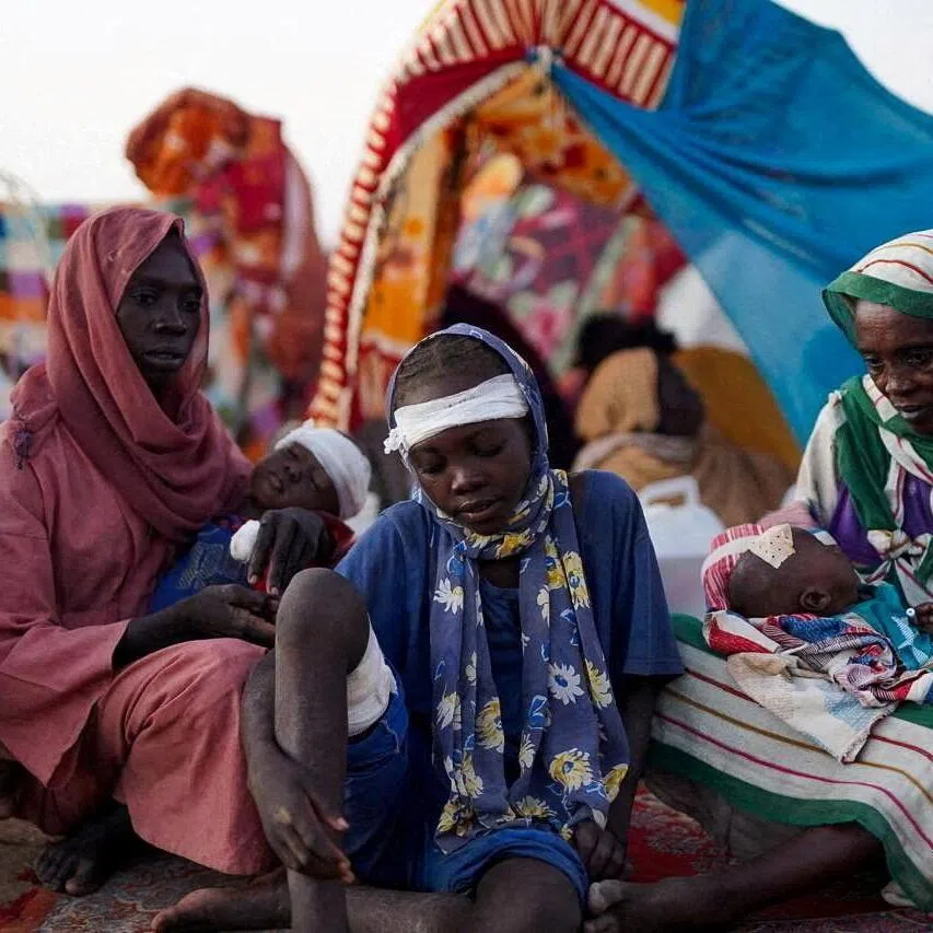Sudanese displaced by civil war at a camp in Tawila town, in south-western Sudan, on Oct 27.