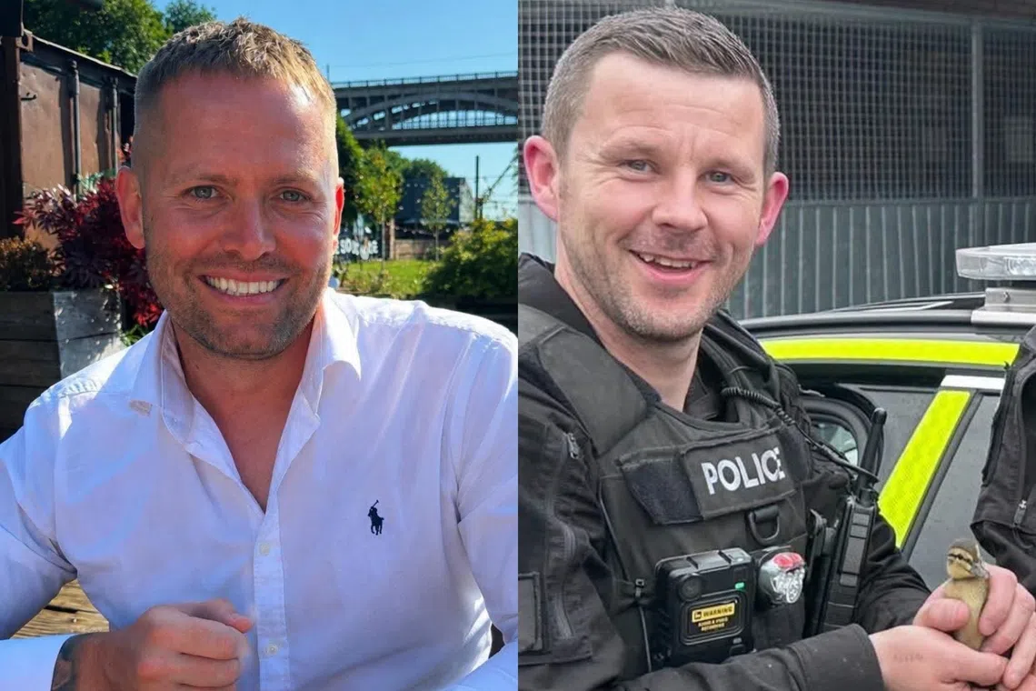 Police officers Matthew Blades (left) and Tom Clough were killed in the crash, along with five youths. Officials have warned of a trend for young people to carry out dangerous driving stunts to post on social media.