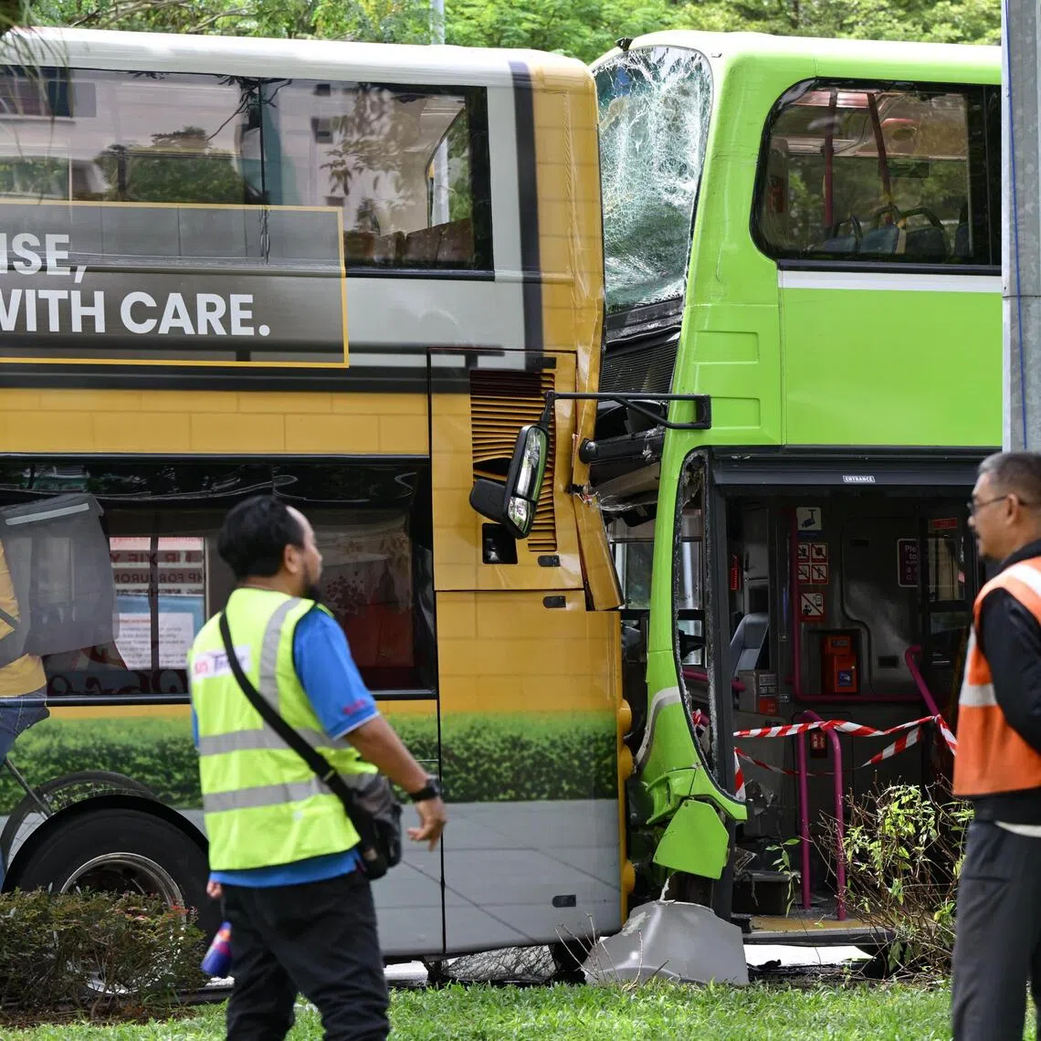 A total of 44 people were taken to hospital after a double-decker bus collided into another in Jurong West on Dec 14. Nine of them are still in hospital. 