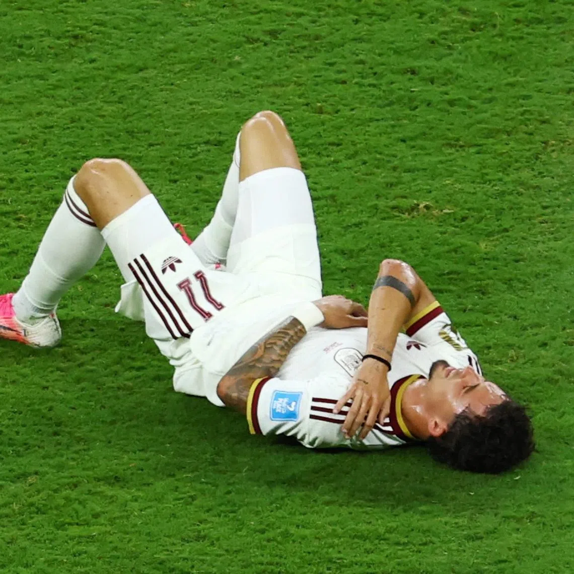 Soccer Football - FIFA World Cup 2026 - Group H - Uruguay v Spain - Estadio Guadalajara, Guadalajara, Mexico - June 26, 2026 Spain's Yeremy Pino reacts REUTERS/Raquel Cunha