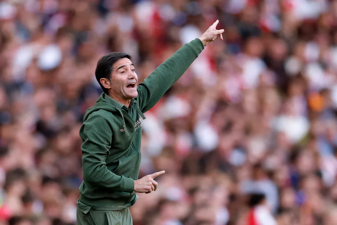 Soccer Football - Friendly - Arsenal v Villarreal - Emirates Stadium, London, Britain - August 6, 2025 Villarreal coach Marcelino Garcia Toral Action Images via Reuters/Peter Cziborra