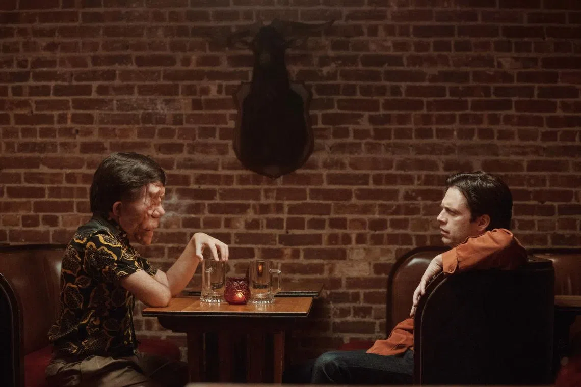From left: Adam Pearson, Sebastian Stan in A Different Man.


Source: UIP