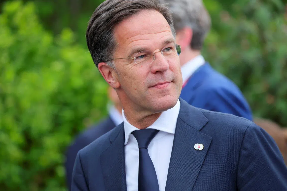 Dutch Prime Minister Mark Rutte, on the day of the opening ceremony of the Summit on Peace in Ukraine at the Buergenstock Resort in Stansstad near Lucerne, Switzerland, June 15, 2024. REUTERS/Denis Balibouse/Pool/ File Photo