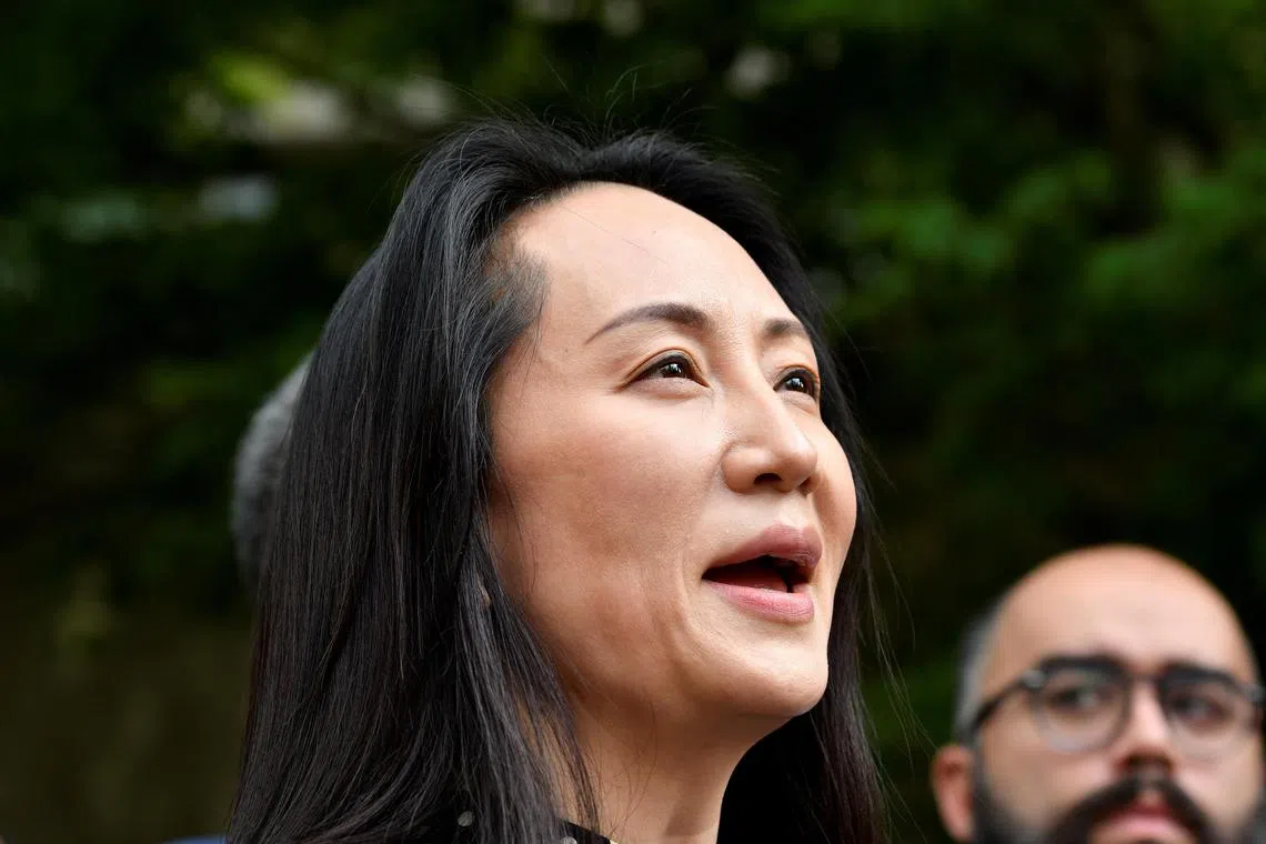 FILE PHOTO: Huawei Technologies Chief Financial Officer Meng Wanzhou leaves court and the conclusion of a hearing in Vancouver, British Columbia, Canada September 24, 2021. REUTERS/Jennifer Gauthier/File Photo