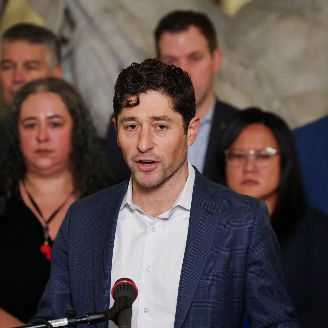 Minneapolis Mayor Jacob Frey speaks during a press conference, following the fatal shooting of Renee Nicole Good by a U.S. Immigration and Customs Enforcement (ICE) agent, in Minneapolis, Minnesota, U.S., January 9, 2026. REUTERS/Tyrone Siu
