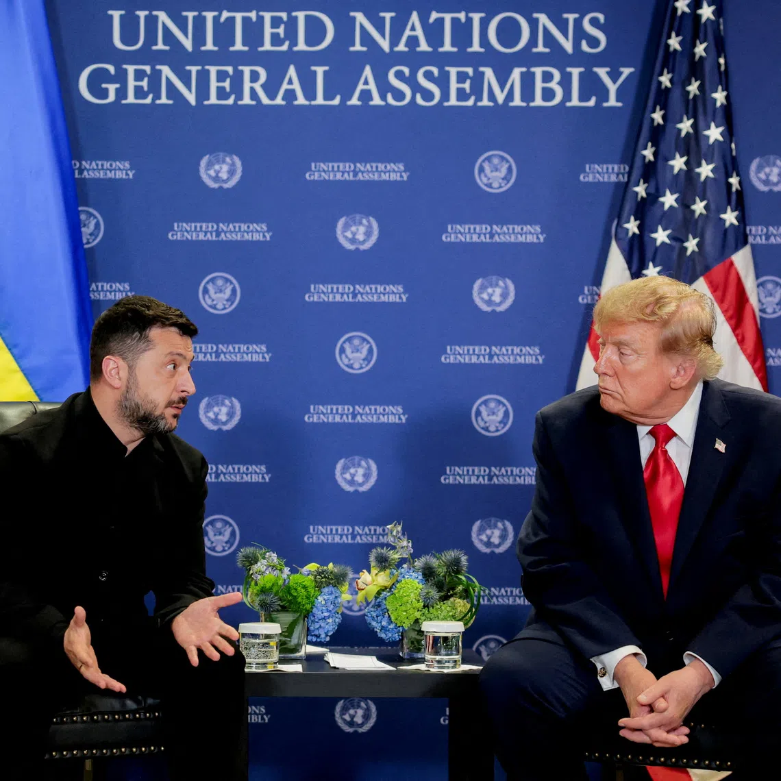 FILE PHOTO: US President Donald Trump meets with Ukraine's President Volodymyr Zelenskiy during the 81st United Nations General Assembly (UNGA) in New York City, US, September 22, 2026. REUTERS/Kylie Cooper/File Photo